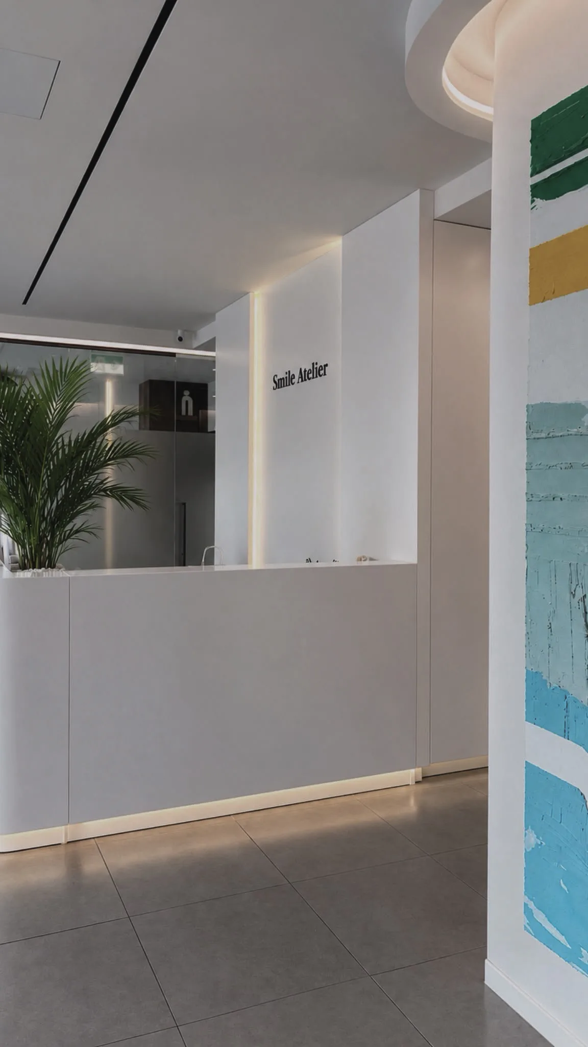 Accueil de Smile Atelier vu depuis l’espace patients